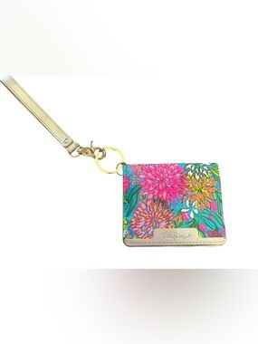 Lilly Pulitzer Floral Cardholder Wristlet in Pink, Turquoise, Gold
